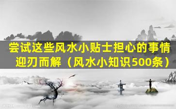 尝试这些风水小贴士担心的事情迎刃而解（风水小知识500条）