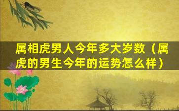 属相虎男人今年多大岁数（属虎的男生今年的运势怎么样）