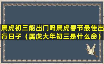 属虎初三能出门吗属虎春节最佳出行日子（属虎大年初三是什么命）