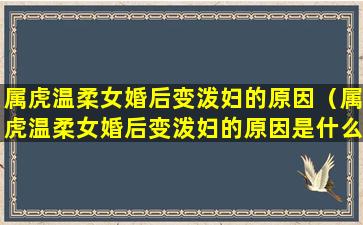 属虎温柔女婚后变泼妇的原因（属虎温柔女婚后变泼妇的原因是什么）