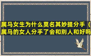 属马女生为什么莫名其妙提分手（属马的女人分手了会和别人和好吗）