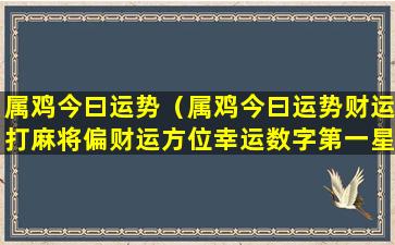 属鸡今曰运势（属鸡今曰运势财运打麻将偏财运方位幸运数字第一星座）