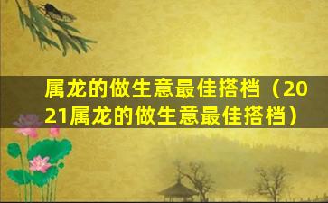 属龙的做生意最佳搭档（2021属龙的做生意最佳搭档）