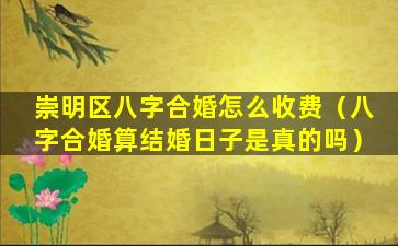 崇明区八字合婚怎么收费（八字合婚算结婚日子是真的吗）