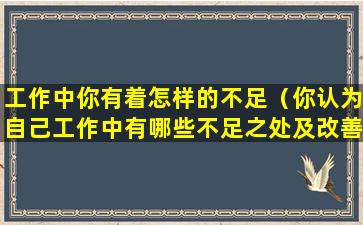 工作中你有着怎样的不足（你认为自己工作中有哪些不足之处及改善方案）