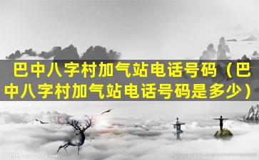 巴中八字村加气站电话号码（巴中八字村加气站电话号码是多少）