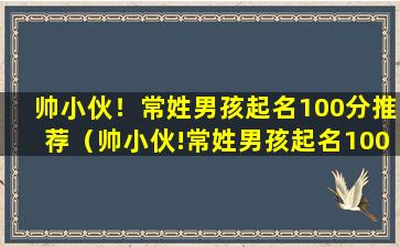 帅小伙！常姓男孩起名100分推荐（帅小伙!常姓男孩起名100分推荐）