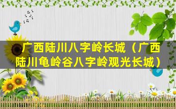 广西陆川八字岭长城（广西陆川龟岭谷八字岭观光长城）