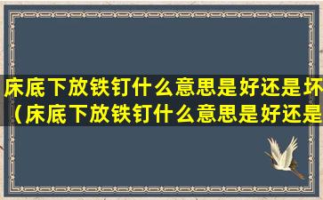 床底下放铁钉什么意思是好还是坏（床底下放铁钉什么意思是好还是坏呢）