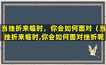 当挫折来临时，你会如何面对（当挫折来临时,你会如何面对挫折呢）