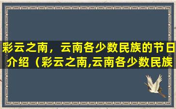 彩云之南，云南各少数民族的节日介绍（彩云之南,云南各少数民族的节日介绍）