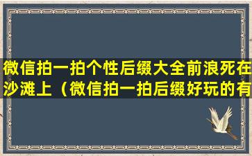 微信拍一拍个性后缀大全前浪死在沙滩上（微信拍一拍后缀好玩的有意思文字）