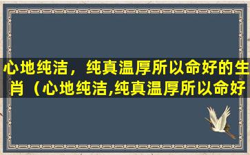 心地纯洁，纯真温厚所以命好的生肖（心地纯洁,纯真温厚所以命好的生肖）