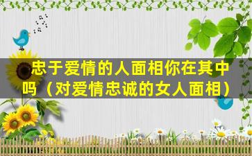 忠于爱情的人面相你在其中吗（对爱情忠诚的女人面相）