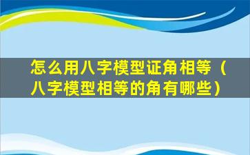 怎么用八字模型证角相等（八字模型相等的角有哪些）