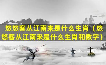 悠悠客从江南来是什么生肖（悠悠客从江南来是什么生肖和数字）