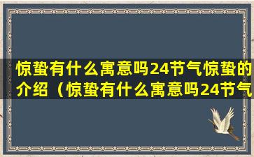 惊蛰有什么寓意吗24节气惊蛰的介绍（惊蛰有什么寓意吗24节气惊蛰的介绍和特点）