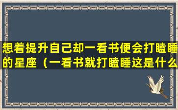 想着提升自己却一看书便会打瞌睡的星座（一看书就打瞌睡这是什么问题呀）