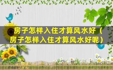 房子怎样入住才算风水好（房子怎样入住才算风水好呢）