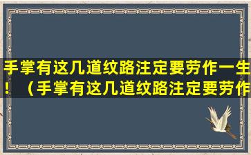 手掌有这几道纹路注定要劳作一生！（手掌有这几道纹路注定要劳作一生!）