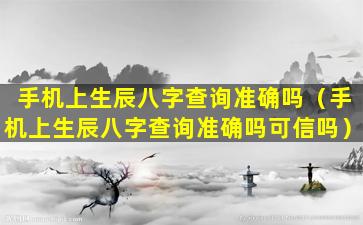 手机上生辰八字查询准确吗（手机上生辰八字查询准确吗可信吗）