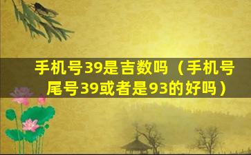 手机号39是吉数吗（手机号尾号39或者是93的好吗）