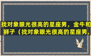 找对象眼光很高的星座男，金牛和狮子（找对象眼光很高的星座男,金牛和狮子）