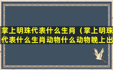 掌上明珠代表什么生肖（掌上明珠代表什么生肖动物什么动物睌上出动）