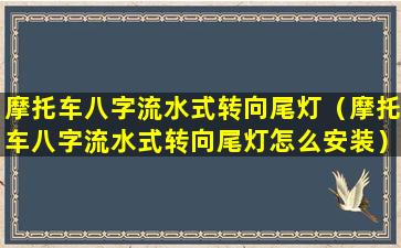 摩托车八字流水式转向尾灯（摩托车八字流水式转向尾灯怎么安装）