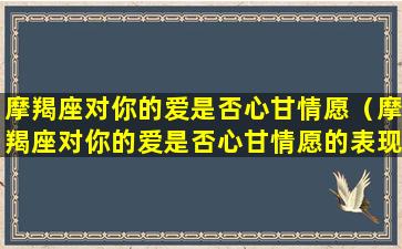 摩羯座对你的爱是否心甘情愿（摩羯座对你的爱是否心甘情愿的表现）