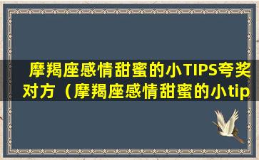 摩羯座感情甜蜜的小TIPS夸奖对方（摩羯座感情甜蜜的小tips夸奖对方）