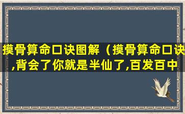 摸骨算命口诀图解（摸骨算命口诀,背会了你就是半仙了,百发百中）