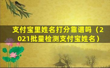 支付宝里姓名打分靠谱吗（2021批量检测支付宝姓名）