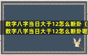 数字八字当日大于12怎么断卦（数字八字当日大于12怎么断卦呢）