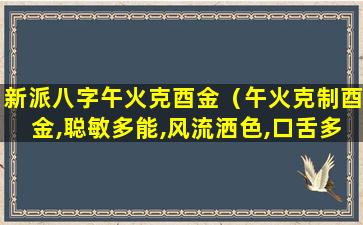 新派八字午火克酉金（午火克制酉金,聪敏多能,风流洒色,口舌多起,但事业有成）