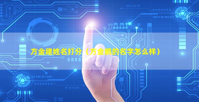 方金建姓名打分（方金鹏的名字怎么样）