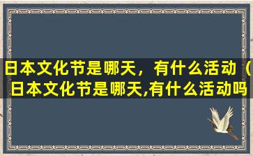 日本文化节是哪天，有什么活动（日本文化节是哪天,有什么活动吗）