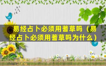 易经占卜必须用蓍草吗（易经占卜必须用蓍草吗为什么）