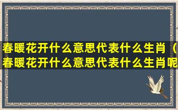 春暖花开什么意思代表什么生肖（春暖花开什么意思代表什么生肖呢）