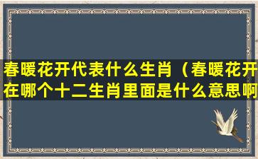 春暖花开代表什么生肖（春暖花开在哪个十二生肖里面是什么意思啊）