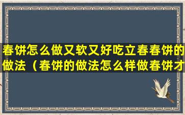 春饼怎么做又软又好吃立春春饼的做法（春饼的做法怎么样做春饼才会好吃）