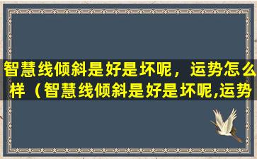 智慧线倾斜是好是坏呢，运势怎么样（智慧线倾斜是好是坏呢,运势怎么样）