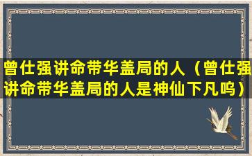 曾仕强讲命带华盖局的人（曾仕强讲命带华盖局的人是神仙下凡呜）