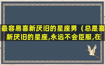 最容易喜新厌旧的星座男（总是喜新厌旧的星座,永远不会臣服,在爱里难谈专一）