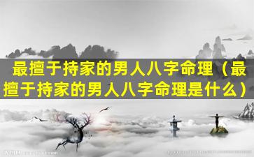 最擅于持家的男人八字命理（最擅于持家的男人八字命理是什么）