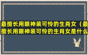 最擅长用眼神装可怜的生肖女（最擅长用眼神装可怜的生肖女是什么）