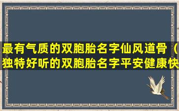 最有气质的双胞胎名字仙风道骨（独特好听的双胞胎名字平安健康快乐）