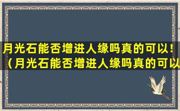 月光石能否增进人缘吗真的可以！（月光石能否增进人缘吗真的可以!）