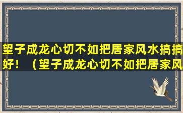 望子成龙心切不如把居家风水搞搞好！（望子成龙心切不如把居家风水搞搞好!）