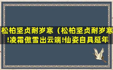 松柏坚贞耐岁寒（松柏坚贞耐岁寒!凌霜傲雪出云端!仙姿自具延年术!不凢）